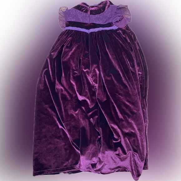 Just Couture Purple Lace and Velvet dress youth size 7 - Picture 2 of 2